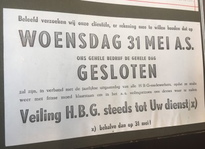 1961: Jaarlijkse ‘uitgaansdag’.